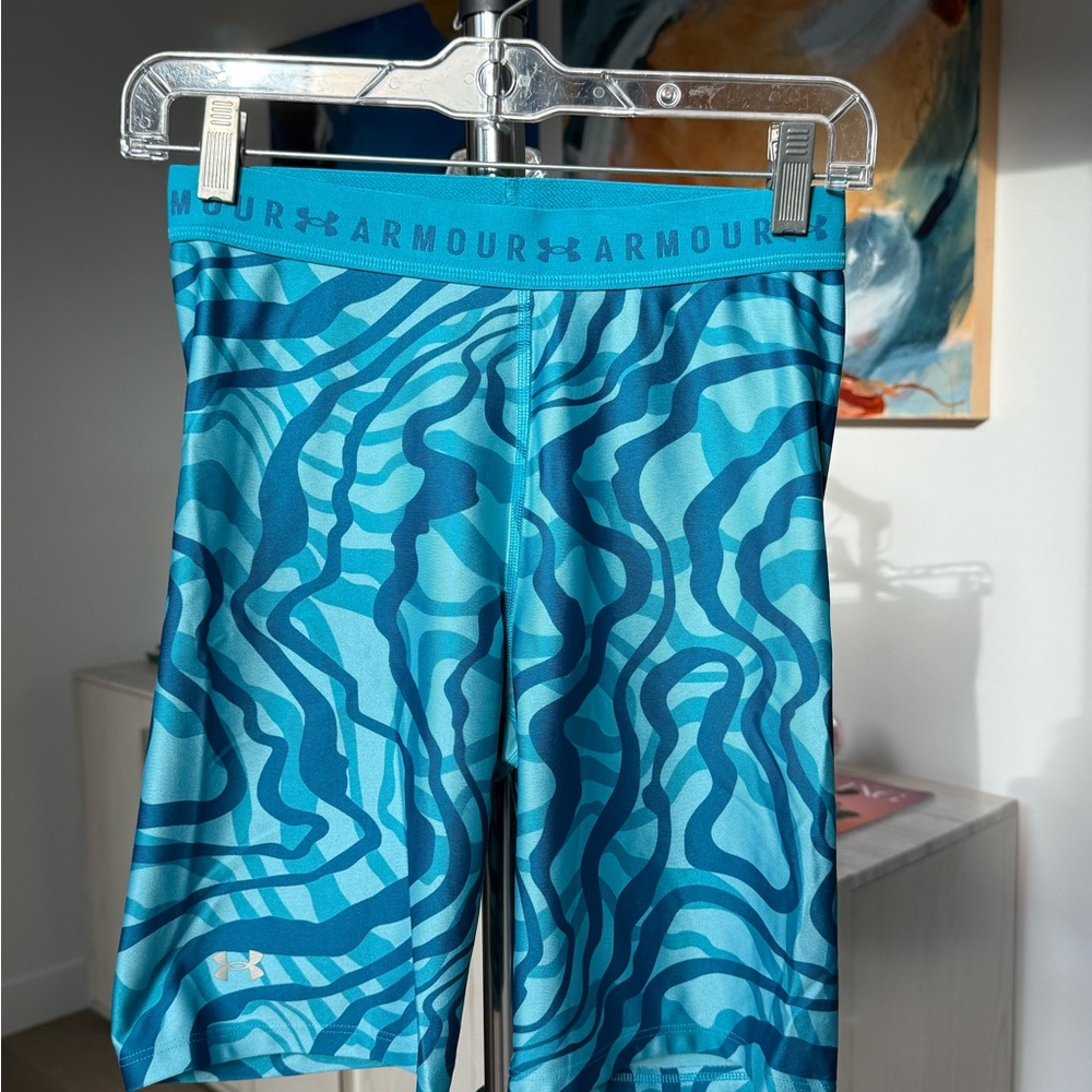 Under Armour Blue Patterned Biker Shorts